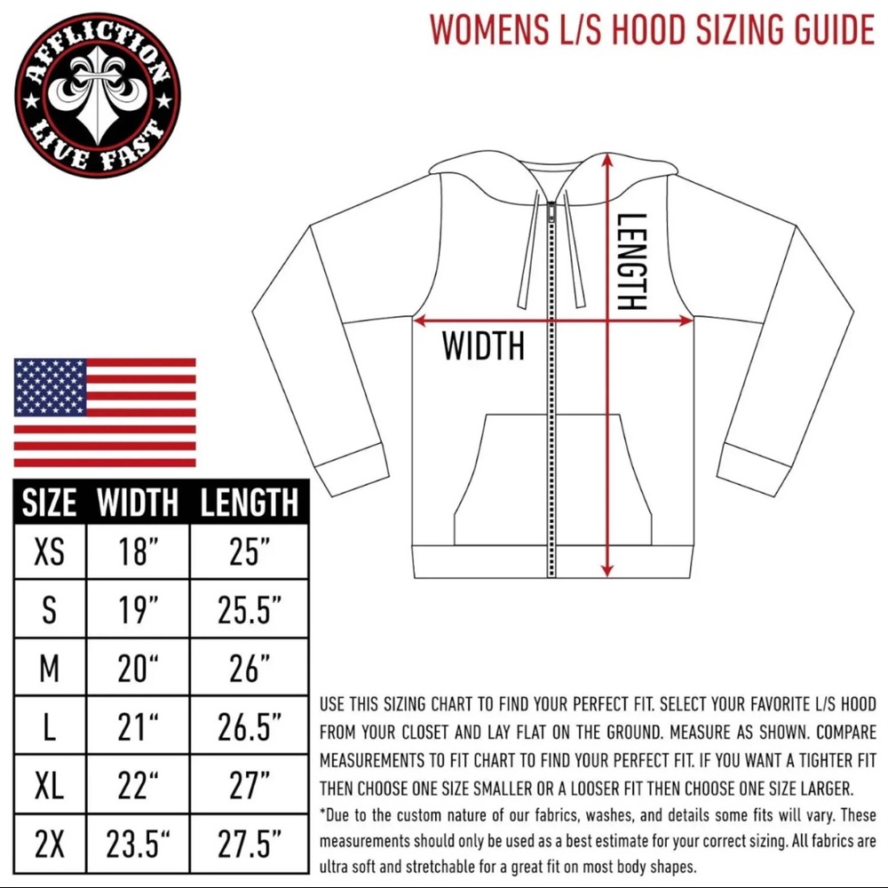 Affliction Women's Zip Up Hoodie Jacket Blitzkrieg Biker Tattoo - Picture 4 of 8